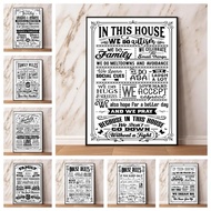 AnimeInspired Family Rules  Friendship Quotes Modern Wall Art Poster for Living Room Decor