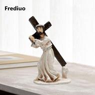 [Lzdyqmy2] Cross Figurine Resin Christian Sculpture Religious Ornament for Holiday Celebration and H