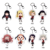 Peacocks Anime Kakegurui Acrylic Keychain Pendant Jabami Yumeko Saotome Key Ring 6cm