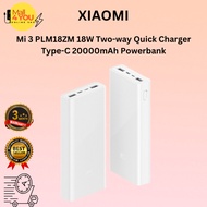 Xiaomi Mi Power Bank 3 PLM18ZM 20000mAh 18W Two-way Quick Charger Type-C 20000 mAh Powerbank