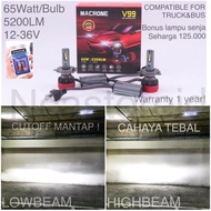 LED LAMP V99 MACRONE 65 WATT 12-36V H4/H11/HB3/HB4/H1/H7/9012 6000K
