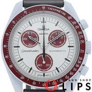 Swatch Omega x Swatch Bioceramic Moonswatch Mission to Pluto SO33M101 男士生物陶瓷/尼龍腕錶，米色，成色極佳，含原廠錶盒和保固卡。