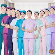 【High Quality】❀ scrub suit baju medical Split nurse short-sleeved female long-sleeved cosmetology ,housekeeping ,nursing ,dental and oral work clothes