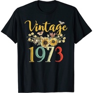 Vintage 1973 Flower 50Th Birthday Awesome Since 1973 T-Shirt