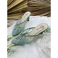 RIFAiZOUtfit women's wedding shoes sage green heels 7cm