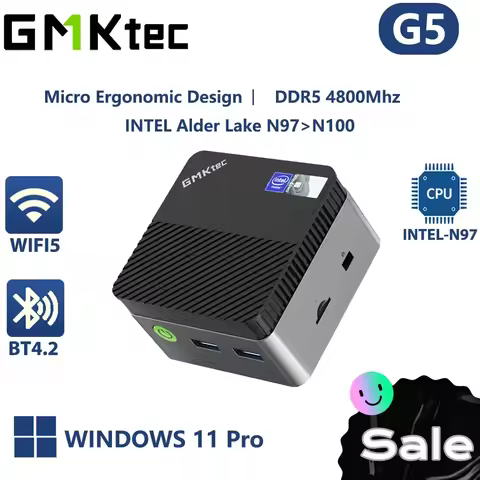 GMKtec G5 n97 mini pc Intel 12th N97 Windows 11 Pro Desktop DDR5 4800MT/s M.2 2242 SATA WiFi5 BT4.2 