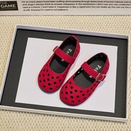 Girls Polka Dot Shoes Shallow Mouth Velcro