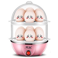 Ling Rui Mini Multi-Functional Double-Layer Egg Boiler Stainless Steel Egg Steamer Automatic Power off Household Small B