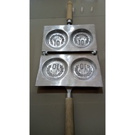 Cetakan Kue koin 10 yen jepang, isi dua,bonus sutil plus congkel loyang aluminium baking pan