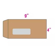 Envelope Brown ( 4" x 9")  Window