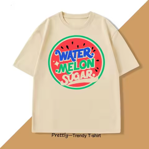 Twinkling Watermelon Tshirt Men Women Casual Short Sleeve T Shirt Cotton Breathable T-shirt Funny Su