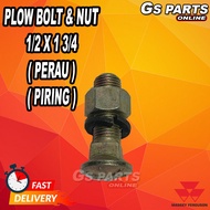 🚜PLOW BOLT & NUT 1/2 X 1 3/4 ( PERAU ) ( PIRING ) | GS PARTS