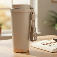 530ml Insulated Ceramic Coffee Tumbler with Straw – Modern Minimalist Look  530ml Tumbler Kopi Seram