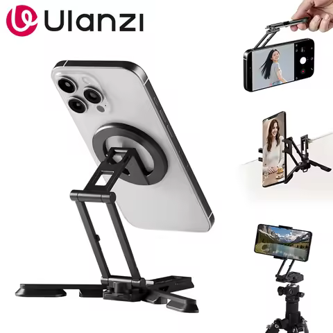 Ulanzi SK29 Foldable Phone Stand Magnetic Quick-Release Base with 1/4"Mount Mantis Mode for Vlog Vid