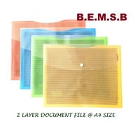 GOLDLION 2 LAYER DOCUMENT BAG DOCUMENT FILE FOLDER WITH BUTTON A4 SIZE @ GL3350