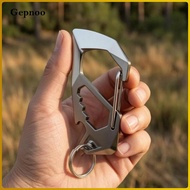 [Gepnoo] Carabiner Keychain Multi Functional Bottle Opener Keychain Long Black