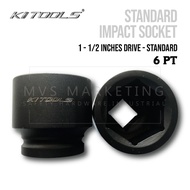 【1-1/2" x 41mm - 100mm】KI TOOLS IMPACT SOCKET 1 1/2 INCHES DRIVE – 6PT / BOX SOCKET