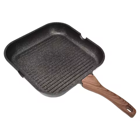 Discount Grill Pan for Stove Tops, Nonstick Induction Pan Aluminum Induction Steak Bacon Pan Frying 