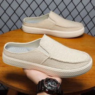 H Half Slippers Men's Breathable Casual Shoes One Step Comfortable Dad Shoes Outdoor Slippers Home M