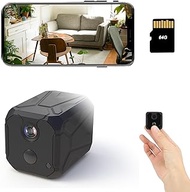 Spy Camera Hidden WiFi Mini 4K Wireless 100 Day Standby Battery Life Indoor IP Cam Secret Nanny Security Surveillance for Baby Pet with Phone App AI Human Detection Alarm Push Cloud/64GB Night Vision