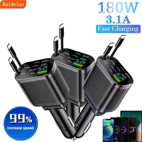 Car charger, car charger with retractable cable, car PD, car fast charging, super fast charging, fla