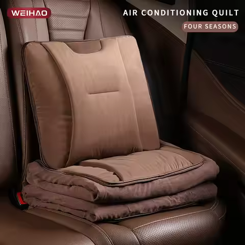 Car Pillow Quilt Multi Functional Pillow Four Season Car Quilt Plush Pillow Quilt Blanket 6 Colors A