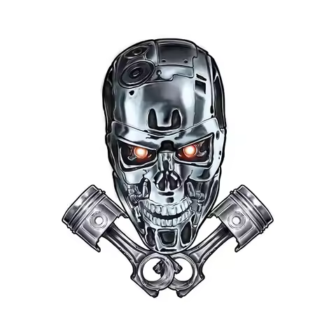 Creative Steel Mechanical Skull Car Sticker Windshield Bumper Accessory Laptop Decoration Exquisite 