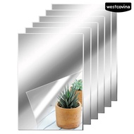 Westcovina Mirror Decal Self Adhesive Flexible Waterproof Reflect Clear Home Decoration Square Shape Bathroom Living Room Home Mirror Sticker Home Mirror