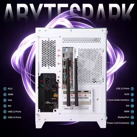 Gaming PC Desktop Core i7 Tower Computer 16GB RAM 512GB SSD RX590 8G Graphics Card WiFi Windows 11 H