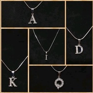 Stainless steel initial necklace/ titanium necklace
