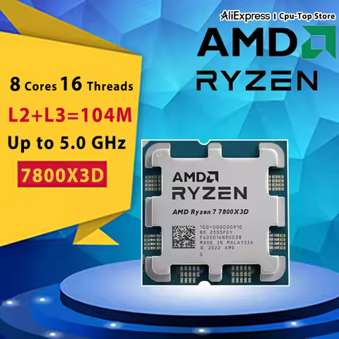 AMD Ryzen 7 7800X3D R7 7800X3D 8-Core 16-Thread 96M 5.0 GHz Desktop Game CPU Processor 100-100000910