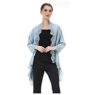 Hamlin Reine Atasan Wanita Outer Kebaya Traditional Design Material Silk ORIGINAL - Dusty Blue