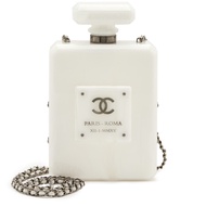 Chanel White Marble Plexiglass A Métiers D'Art Paris-Rome No 5 Perfume Bottle Minaudiere Clutch Gunm