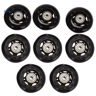 8 Pack Inline Skate Wheels, Indoor/Outdoor Roller Skate Wheels, Replacement Wheels with Bearing 64mm