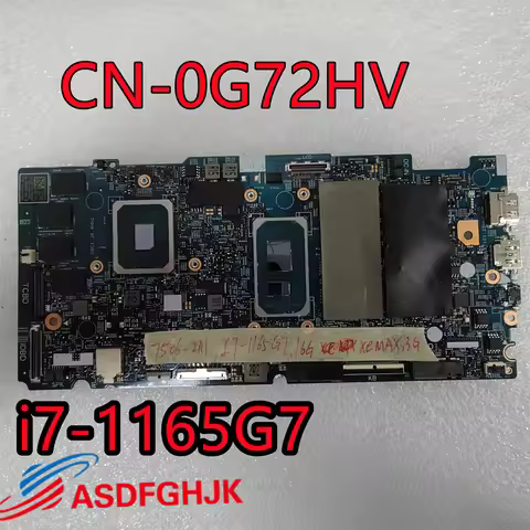 For DELL INSPIRON 15 7506 CORE I7-1165G7 16GB RAM INTEL IRIS XE MOTHERBOARD G72HV