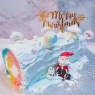 Rainbow Christmas Logcake