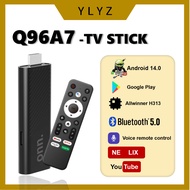 Q96A7 Lates Android 14.0 Version TV Stick 4K Ultra HD Allwinner H313 2.4/5G WiFi Bluetooth 5.0 Voice