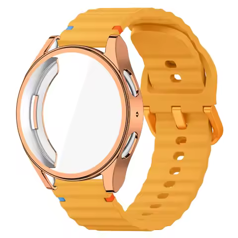 Silicone Strap+TPU Case For Samsung Galaxy Watch 5 6 7 40mm 44mm Sport Bracelet With Soft Protective