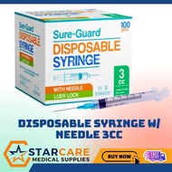 SURE-GUARD Disposable Syringe 3cc - 100 pcs