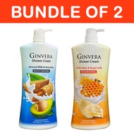 [BUNDLE of 2] Ginvera Almond Milk &amp; Bird's Nest Shower Cream, Nourishing and Luxurious Body Cleansing, Whitening
