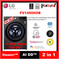 [Seller's Own Fleet] LG FV1450H2B 10.5/7KG, AI DIRECT DRIVE WASHER DRYER WITH STEAM +™ & TurboWash36