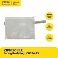 ZIP FILE ZIPPER FILE/ TRANSPARENT MESH DOCUMENT BAG A5 6354