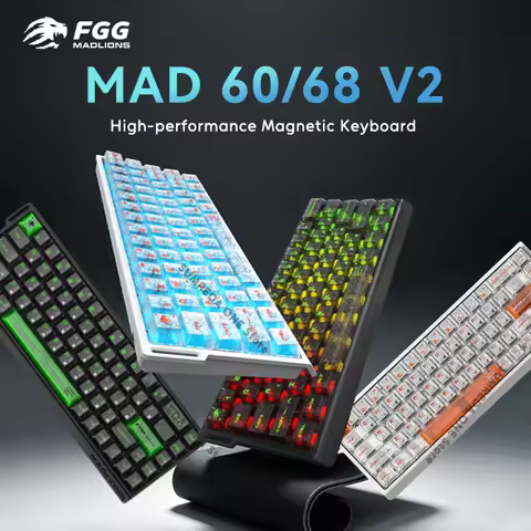Madlions mad60 V2 Mad60he Mad68 V2 Mad68 HE Magnetic Mechanical Keyboard Wired Game Keyboard 60% Hot