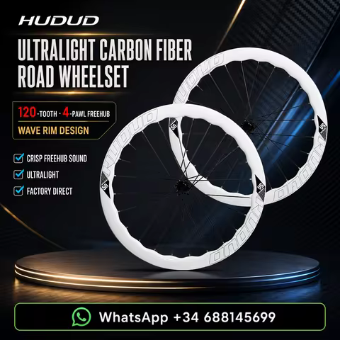 Ultralight Carbon Fiber Road Bike Wheelset V2 Disc Brake Wave Rim Wheels with 120-Click Hub