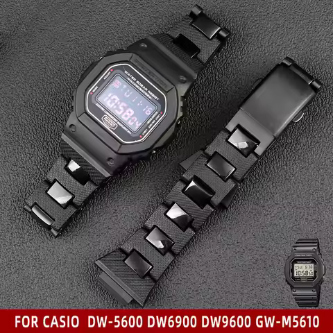 For Casio G-SHOCK DW-5600 DW6900 DW9600 GW-M5610 Watchband with Steel Buckle 16mm Men Bracelet Acces