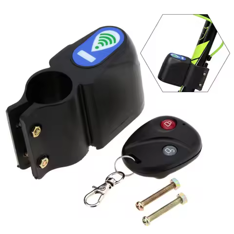 1pc Bike Alarm Lock Remote Control Bike Wireless Remote Control Vibration Anti-theft Alarm Rainproof