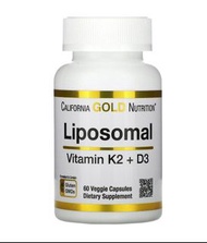 美國California Gold Nutrition Liposomal 脂質體維他命K2+D3 ,60粒膠囊