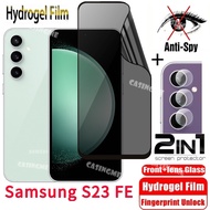 ฟิล์มไฮโดรเจลป้องกันการสอดแนมนุ่ม2023 S23 Samsung ฟิล์มกันรอยป้องกันเต็มพื้นที่ของหน้าจอกันคนแอบมองความเป็นส่วนตัวฟิล์มสำหรับ Samsung Samsung Galaxy S23FE S23 FE Plus ฟิล์มป้องกันกล้องมองหลังเฉียบ