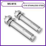 316 Stainless Steel Expansion Bolt, M6-M16, Anti-Rust, Heavy Duty Concrete Anchor 【YJ-3】