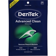 DenTek Triple Clean Advanced Clean Floss Picks, No Break & No Shred Floss, 150 Count, (Packaging May